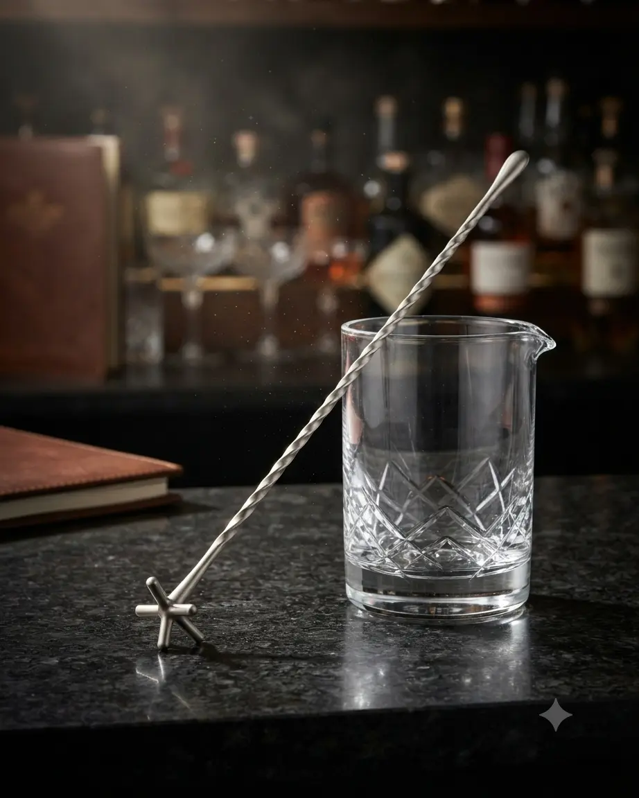 Cuchara de bar Zefiro Swizzle 30 cm, acero inoxidable satinado