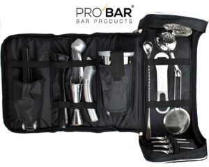 Bolsa de barman con 17 piezas
