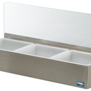 Contenedor Acero Para Guarniciones con 3 Tarrinas