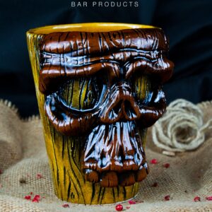 Vaso Tiki Cráneo de Madera