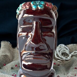 Tiki Mug Moai Flowers