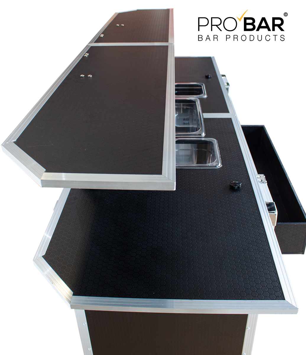 Mostrador Portátil de Bar con Maleta Trolley PRO