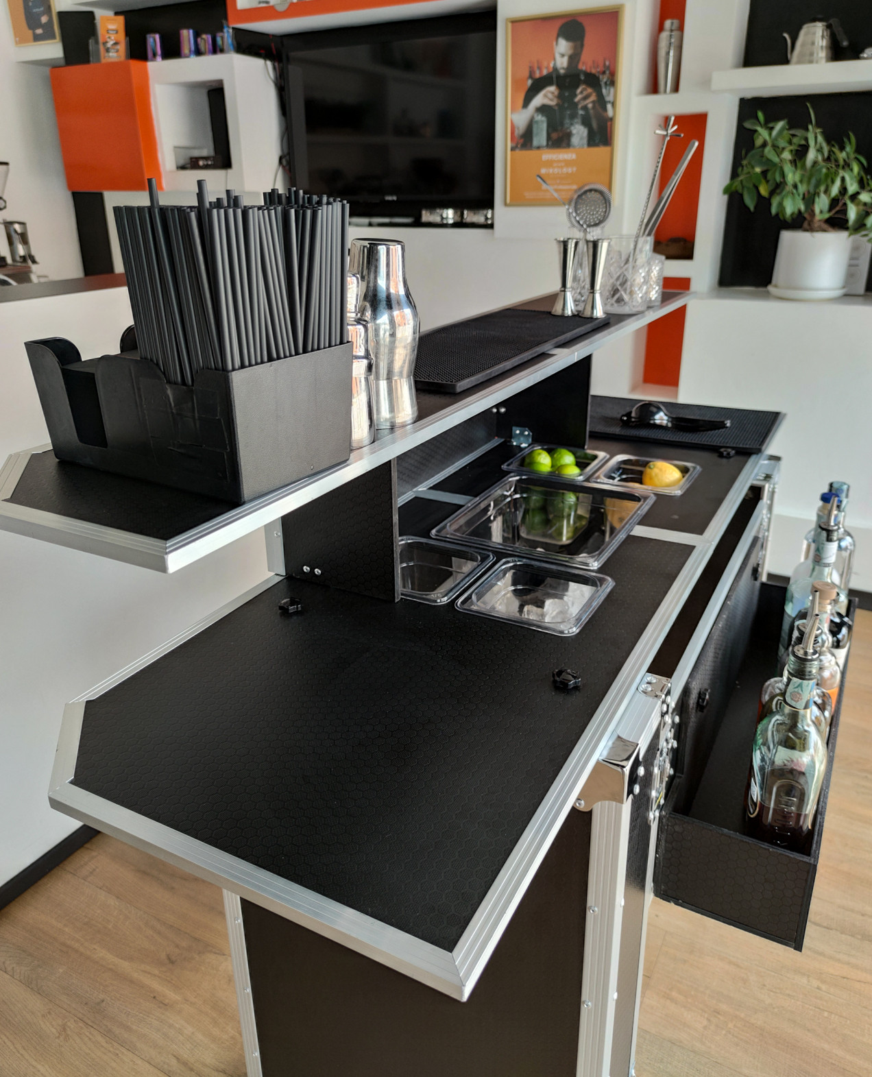 Mostrador Portátil de Bar con Maleta Trolley PRO