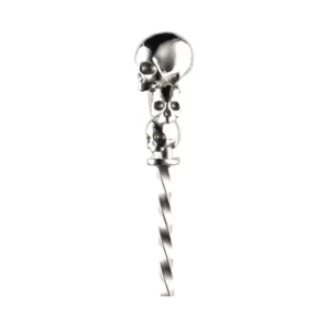 cuchara de bar calaveras The Bars de 40 cm con tres calaveras macizas en la punta del mango en espiral