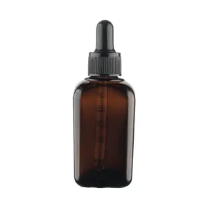 frasco cuentagotas ámbar de 50 ml en vidrio borosilicato con pipeta graduada en el tapón