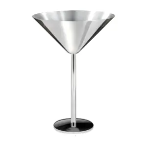 copa Martini de acero Bond de Lumian de 20 cl, acero inoxidable acabado plata, cono, tallo recto y pie plano
