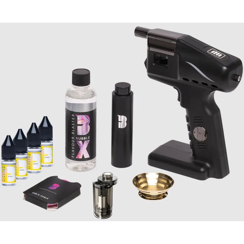 pistola de burbujas aromáticas flavour blaster