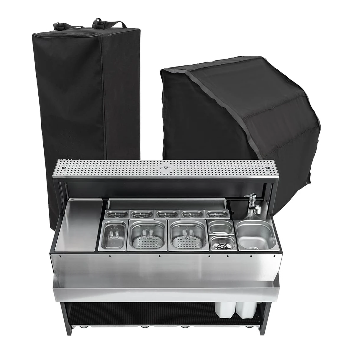 barra de bar portátil con speed rack de 10, 14 o 16 botellas