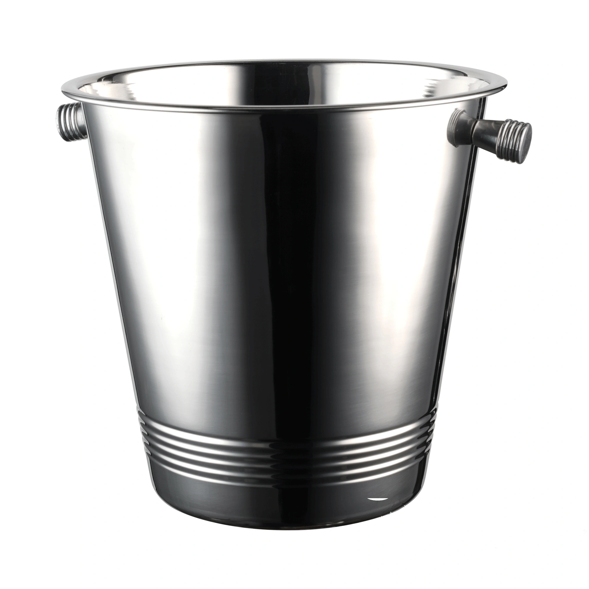cubitera de acero: cubitera The Bars Classic Line de inox pulido con dos asas y rayas en relieve en la base