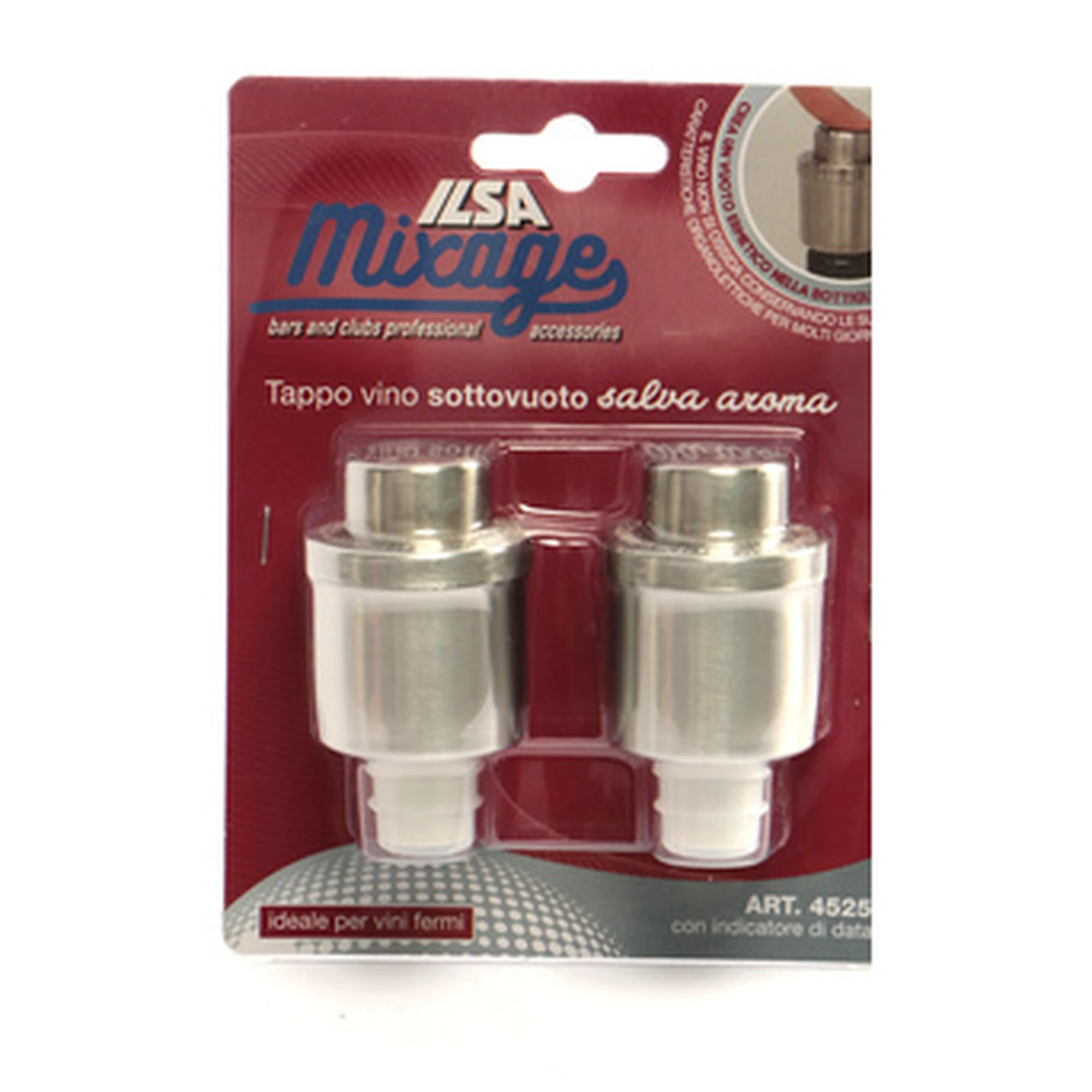 tapón de vacío para vino ILSA Mixage con junta de silicona, 3,8 cm de diámetro