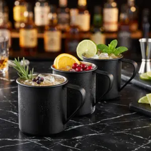 Taza Retro Esamaltada Negra 45cl