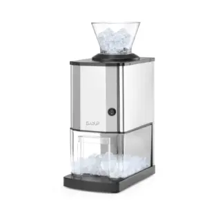 picadora de hielo eléctrica 12 kg/h con cuerpo de acero cepillado y recipiente transparente